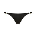 Close-up of the Room 24 Lily bikini bottom showing its braided side straps and decorative ring hardware.
