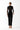 Front view of the Room 24 Renata black mesh maxi dress with a high neckline, long sleeves and crystal embellishments.