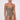 Front view of the Room 24 Marley one-piece swimsuit with a scoop neckline, statement chain straps and high-cut legs.