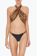 Front view of the Room 24 Cali bikini bottom with a ruched front and double side straps.
