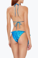 Back view of the Room 24 Nina bikini top showing its adjustable neck and back tie fastenings.