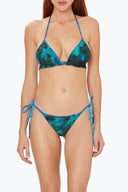 Front view of the Room 24 Nina reversible bikini top featuring triangle cups, a halterneck and an adjustable underband.