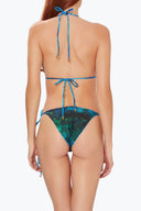 Back view of the Room 24 Nina bikini top showing its adjustable neck and back tie fastenings.