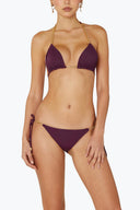 Front view of the Room 24 Stacey bikini top with triangle cups, chain-trimmed straps and centre chain detailing.
