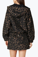 Alma Leopard Print Hoodie Jacquard Jacket 