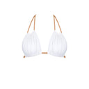 Close-up of the Room 24 Mia bikini top showing its gathered fabric and cross-front strap detailing.