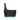Black one-shoulder bikini top with braided green strap and tropical trim, swimwear fashion
