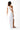 Woman in white one-shoulder dress with side cut-out and thigh-high slit