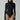 Front view of the Room 24 Jane black leopard bodysuit with a high neckline, long sleeves and tonal animal texture.