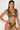 Front view of the Room 24 Brina bikini top with a plunging neckline, wide straps and centre ring detail.