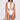 Front view of the Room 24 Rachel one-piece swimsuit with a deep plunge neckline, gathered halterneck and crossover waist.