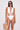Front view of the Room 24 Rachel one-piece swimsuit with a deep plunge neckline, gathered halterneck and crossover waist.