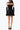 Back view of the Room 24 Sola black long-sleeve mini dress showing its sheer shoulder panel and defined A-line silhouette.