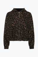 Alma Leopard Print Hoodie Jacquard Jacket 