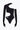 Black asymmetric bodysuit with one sleeve and bold cut-out details on a white background