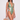 Front view of the Room 24 Fanny one-piece swimsuit with a deep plunge neckline, curved waist cut-outs and high-cut legs.