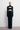 Long black bodycon dress with cut out and gloves