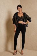 Alma Leopard Print Hoodie Jacquard Jacket 