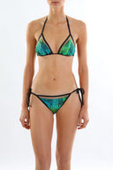 Front view of the Room 24 Lea reversible bikini bottom with adjustable side ties and a slim waist cut-out.