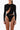 Front view of the Room 24 Lorena bodysuit featuring long sleeves, an asymmetric construction and sculptural waist cut-outs.