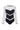 Black long sleeve mesh bodysuit with sheer panels and chevron details, front view