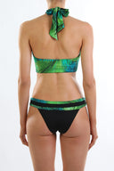 Back view of the Room 24 Vicky bikini top showing its supportive band and adjustable halterneck tie.