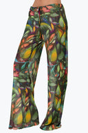 Side view of the Room 24 Ayla trousers highlighting their lightweight mesh fabric and relaxed straight-leg fit.
