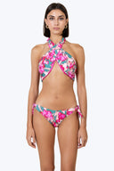 Front view of the Room 24 Stella reversible bikini bottom with knotted side details and high-cut legs.