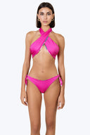 Front view of the Room 24 Stella reversible bikini bottom with knotted side details and high-cut legs.