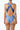 Back view of the Room 24 Rachel swimsuit showing its wide crossover straps, low open back and high-cut silhouette.