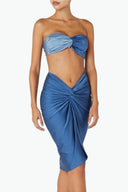 Front view of the Room 24 Jemma bandeau bikini top with a sculpted twist-front detail.