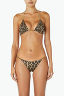 Front view of the Room 24 Mindy bikini bottom with delicate chain side straps and high-cut legs.