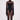 Front view of the Room 24 Solera black bodysuit with a sheer mesh yoke, boat neckline and integrated glove sleeves.