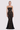 Front view of the Room 24 Vanessa black lace maxi dress with a straight neckline, fine straps and fitted floral-lace silhouette.