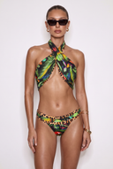 Front view of the Room 24 Vira bikini bottom with a layered double waistband and high-cut legs.
