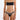Woman modeling black and nude-trim bikini with cut-out design on a white background