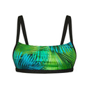 Close-up of the Room 24 Emma bikini top showing its clean neckline and smooth stretch-fabric finish.