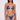 Front view of the Room 24 Stacey bikini top with triangle cups, chain-trimmed straps and centre chain detailing.